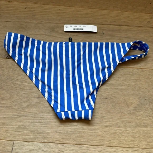 NWT J. Crew Blue and White Striped Bikini Bottom - Picture 4 of 4